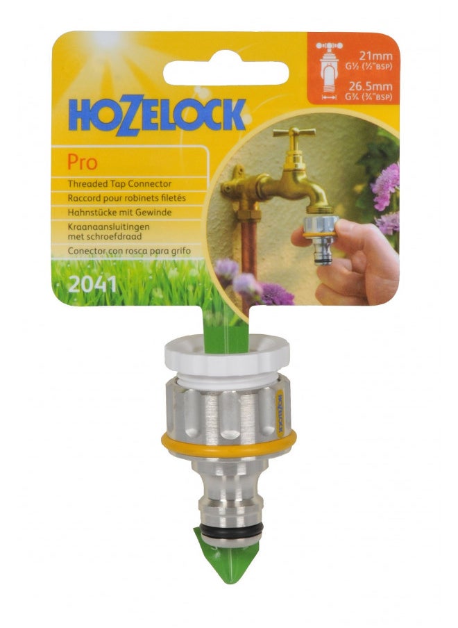 Hozelock Hozelock Ltd 2041P0000 Pro Metal Threaded Tap Connector (3/4" BSP), 3/4 inch, Silver  - Image 2