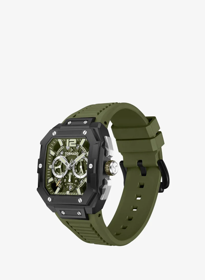Tornado Men's FKM strap Multi Function Watch T26101-BFHH - 44mm mm