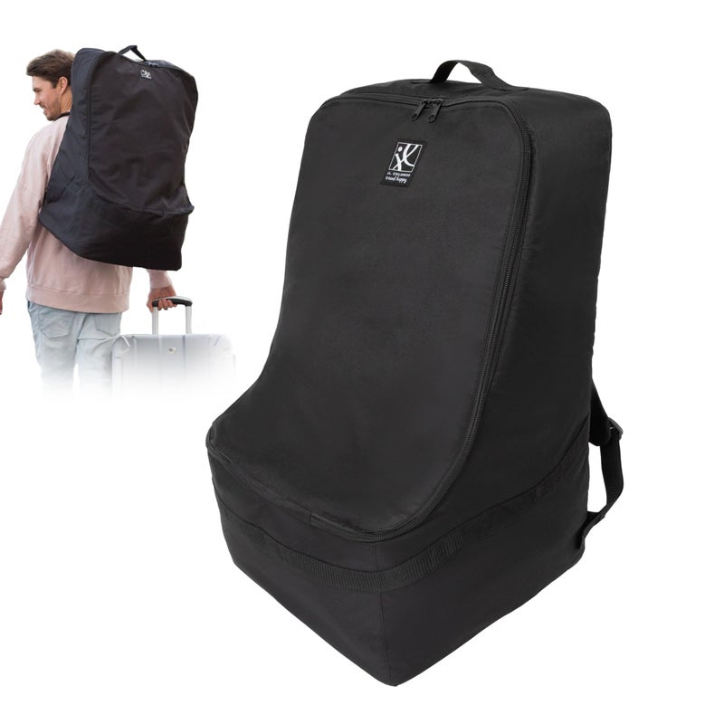 J.L. Childress Padded Backpack Car Seat Bag - Travel Bag for Airplane, Fits Most Baby & Infant Car Seats, Boosters, & Carriers, Airport Accessories for Gate Check or Baggage Check - Ultimate, Black - Image 1