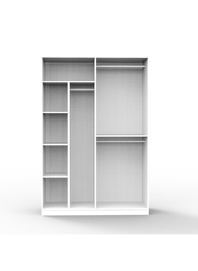 DANUBE HOME Manila 1.4Mtr Sliding Door Wardrobe Compact Extra Sturdy Closet Clothes Storage Cupboard Modern Design Space Saving Sliding Door Cabinet For Bedroom L140Xw60Xh209Cm - Cream  - Image 4