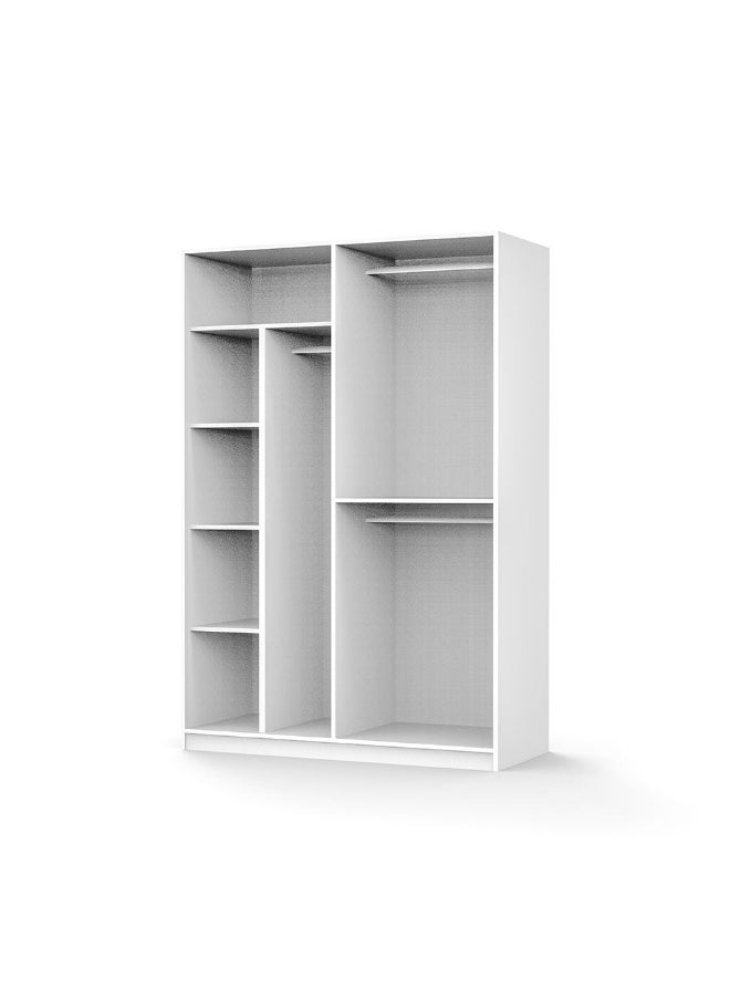 DANUBE HOME Manila 1.4Mtr Sliding Door Wardrobe Compact Extra Sturdy Closet Clothes Storage Cupboard Modern Design Space Saving Sliding Door Cabinet For Bedroom L140Xw60Xh209Cm - Cream  - Image 3
