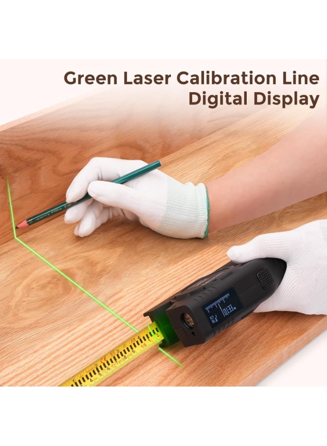 Ru syanl Digital Tape Measure with Laser - 3-in-1 Recharge Electronic Laser Measuring Tape with Tape Measure OLED Display M/in/Ft Unit Switch Area/Volume/Pythagorean,Class II Laser - Image 3