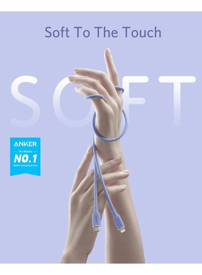 Anker USB-C to Lightning Cable, 641 Cable (Purple, 3ft - 0.9m), MFi Certified, Powerline III Flow Silicone Fast Charging Cable for iPhone 13 13 Pro 12 11 X XS XR 8 Plus (Charger Not Included) - Image 3