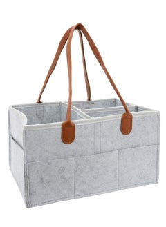 Baby Diaper Caddy Organizer, Portable Diapers Storage Bag with Roll Lid and Removable Dividers for Changing Table or Car, Travel-Friendly