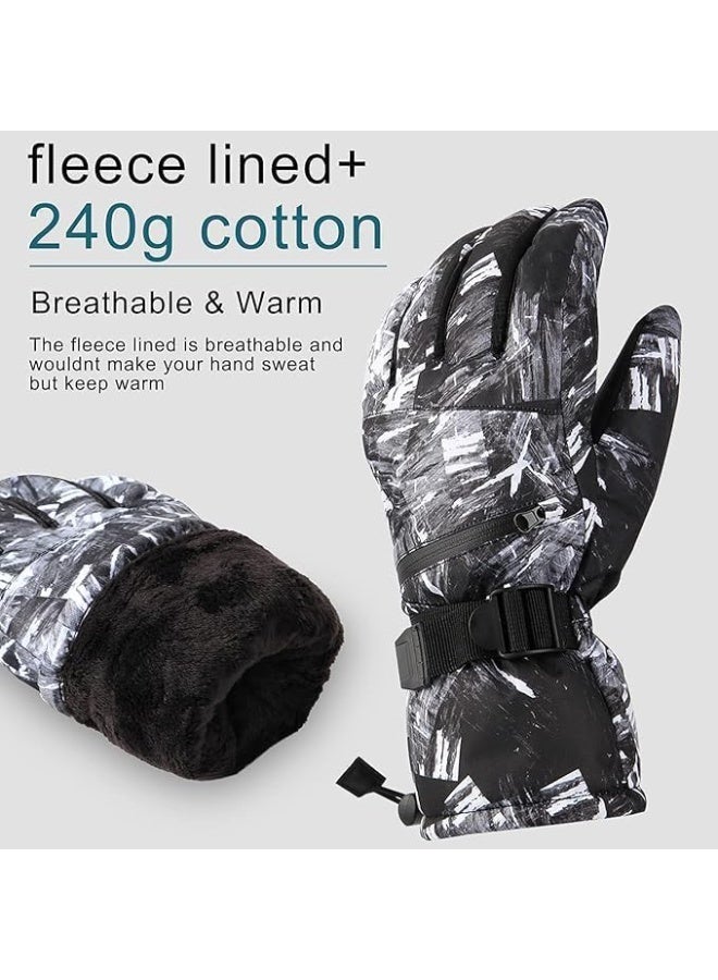 قفازات التزلج، قفازات الثلج مقاومة للماء، -30 ℉  قفازات الشتاء للطقس البارد، قفازات التزلج دافئة، جميع تصميم إصبع شاشة اللمس، للعمل في الهواء الطلق، دراجة نارية، ركوب الدراجات، التزلج، L - Image 4