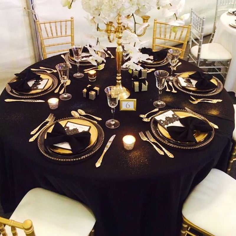 TUOTPE 10 Pack Black Round Tablecloths, 120 Inch Stain Resistant and Wrinkle Polyester Fabric Washable Table Clothes Cover for Kitchen Dining, Wedding, Reception Banquet, Birthday Party, Buffet Restaurant - Image 5
