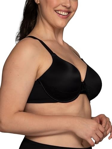 Vanity Fair Womens Full Figure Beauty Back Smoothing With Lace, 4-way Stretch Fabric, Lightly Lined Cups Up To Dd Bra, Black, 40D US - Image 3