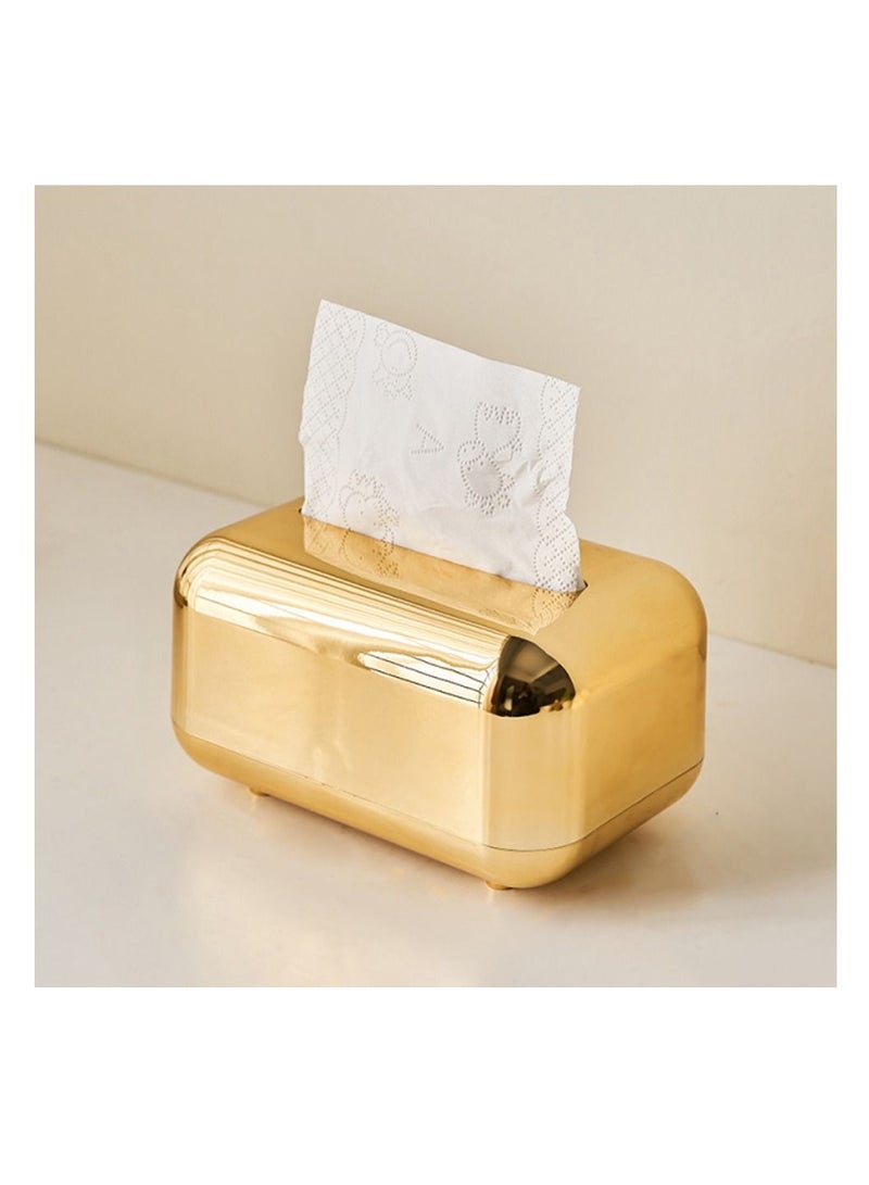 LEOKOR Luxury Mirror Tissue Paper Box Gold 18x12x11cm  - Image 1
