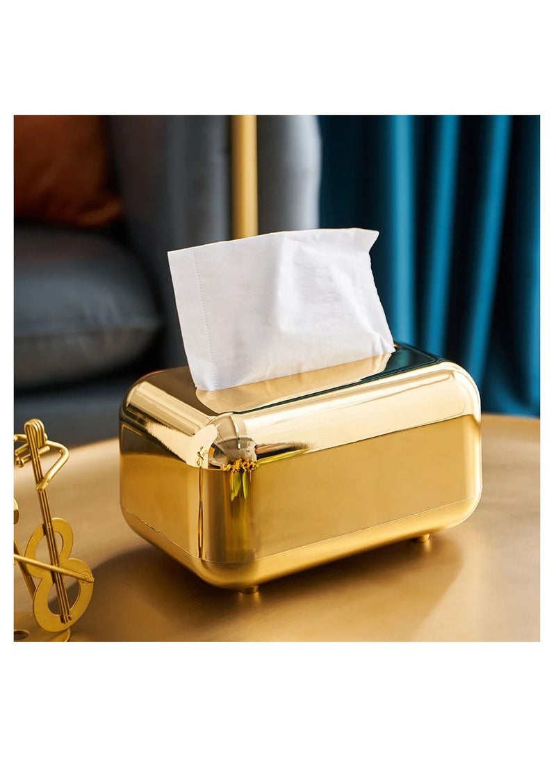 LEOKOR Luxury Mirror Tissue Paper Box Gold 18x12x11cm  - Image 2