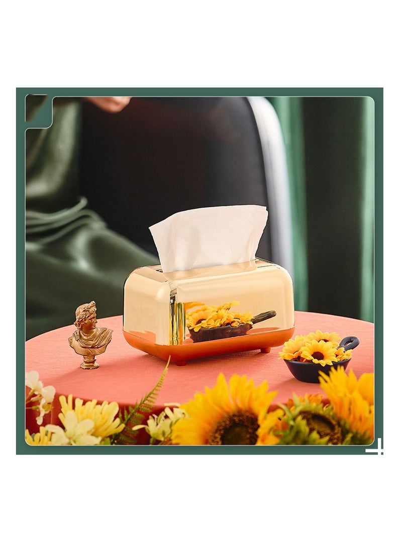 LEOKOR Luxury Mirror Tissue Paper Box Gold 18x12x11cm  - Image 4