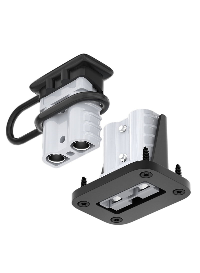 Captaintech 50 Amp Battery Quick Connect Connector Kit - 6/8/10/12 Gauge Battery Quick Disconnect Cable Connector Plug with Mounting Bracket for Boat Winch Car Trolling Motor - 6 Pack - Image 1