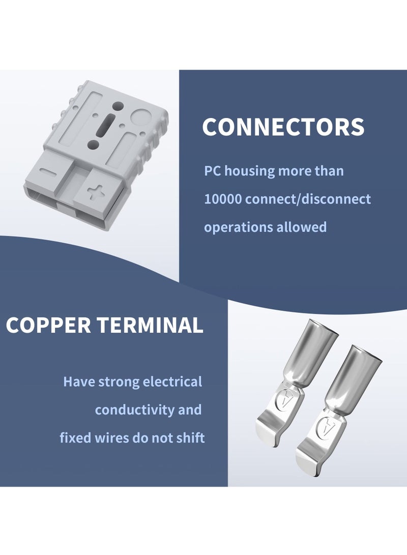 Captaintech 50 Amp Battery Quick Connect Connector Kit - 6/8/10/12 Gauge Battery Quick Disconnect Cable Connector Plug with Mounting Bracket for Boat Winch Car Trolling Motor - 6 Pack - Image 4
