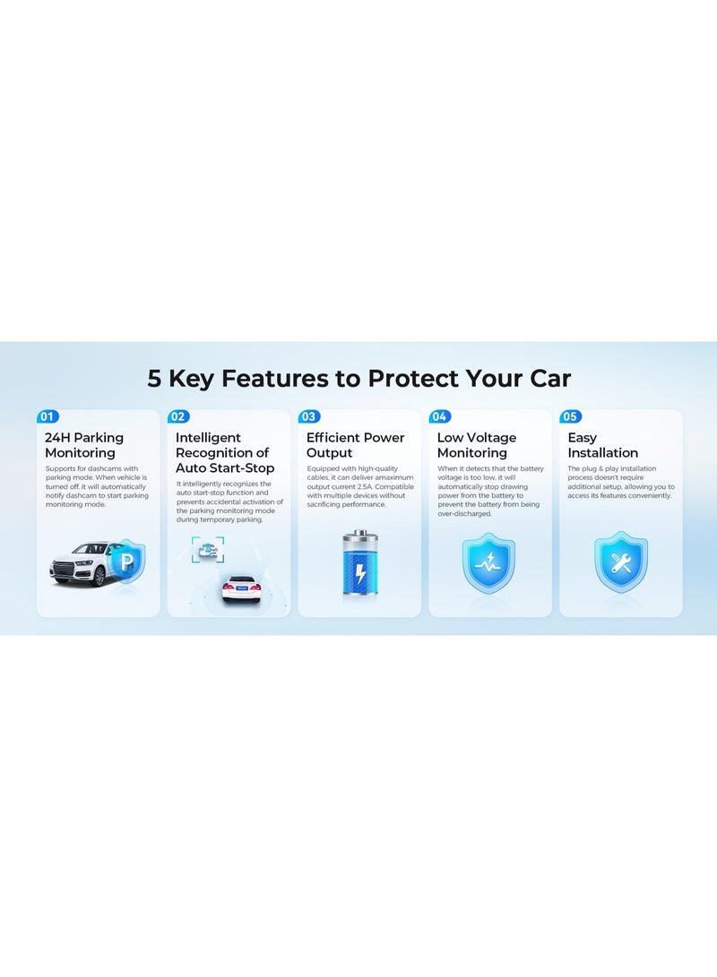 LINGDU OBD to Type-C Power Cable for Dash Cam, Direct OBD Connection for Stable Continuous Power Supply - Image 4