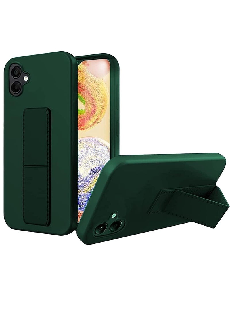 MIGOFAST Samsung Galaxy A06 2024 Case Cover Magnetic Car Mount Kickstand & Holder Premium Silicone Vertical  Horizontal Hand Strap and Grip with Multi Stand for Samsung Galaxy A06 Green - Image 1