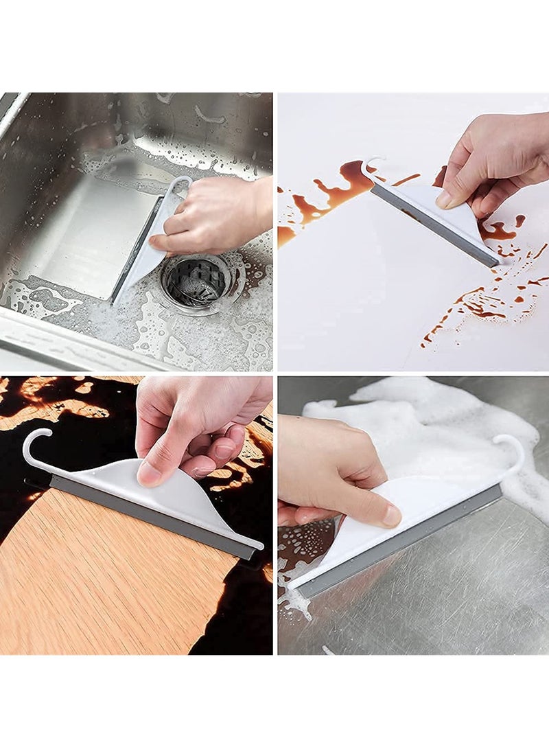 SYOSI Small Rubber Squeegee with Hanging Hook, 5 PCS Silicone Mini Kitchen Countertop Squeegee, Water Wiper Scraper Cleaner Tool for Cleaning Sink, Counter, Tiles, Mirror, Bathroom - Image 3