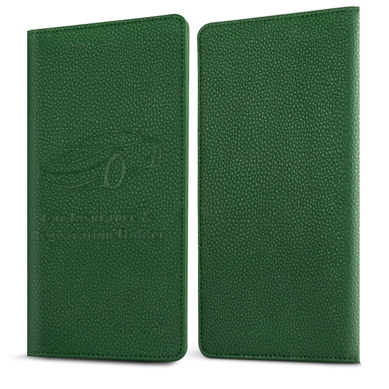 Valardoh Premium Car Registration and Insurance Card Holder, Car Document Holder for Cards, Driver License & other Essential Documents (Dark Green) - Image 5