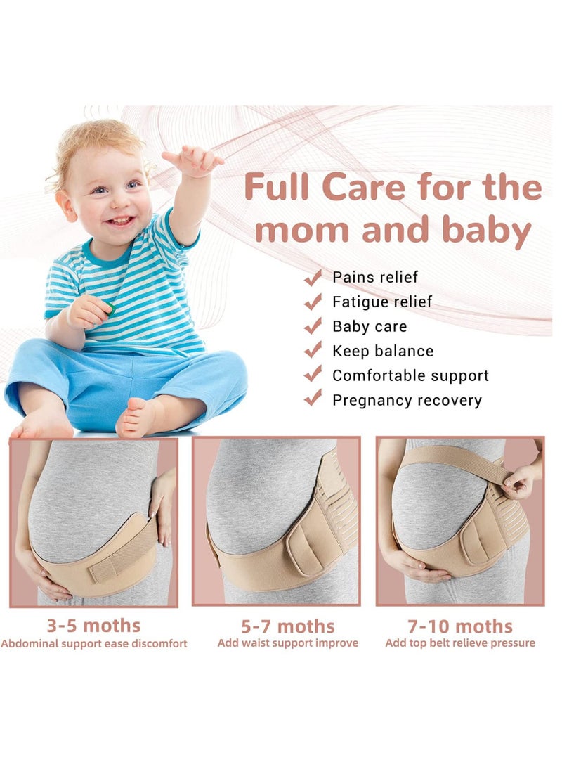 Belly Band for Pregnancy,2-in-1 Belly Band Support Maternity Belt Pregnancy Belly Band Waist Abdominal Back Belly Band Support Brace Adjustable Breathable Belly Support Care Pregnancy(L) - Image 3