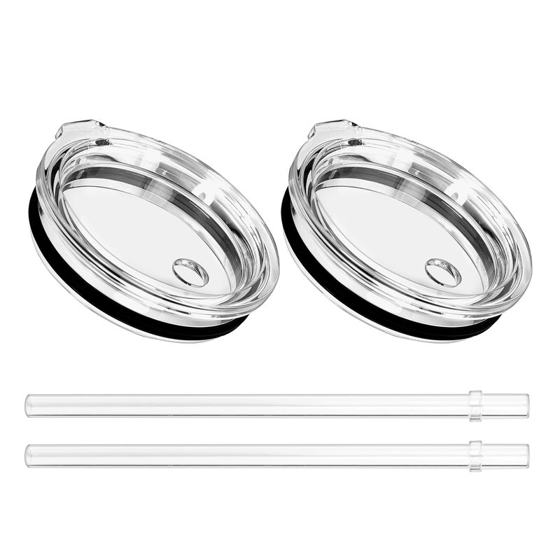 SOONSURE 20 oz Tumbler Straw Lid, Replacement Lids Compatible for YETI Rambler 16/20 oz Stackable Cup, 24 oz Mug, 25 oz Straw Mug, BPA Free and Shatter-proof Travel Tumbler Top Lids Cover, 2 Pack - Image 1