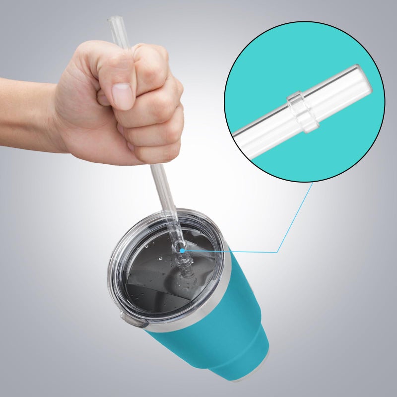 SOONSURE 20 oz Tumbler Straw Lid, Replacement Lids Compatible for YETI Rambler 16/20 oz Stackable Cup, 24 oz Mug, 25 oz Straw Mug, BPA Free and Shatter-proof Travel Tumbler Top Lids Cover, 2 Pack - Image 3