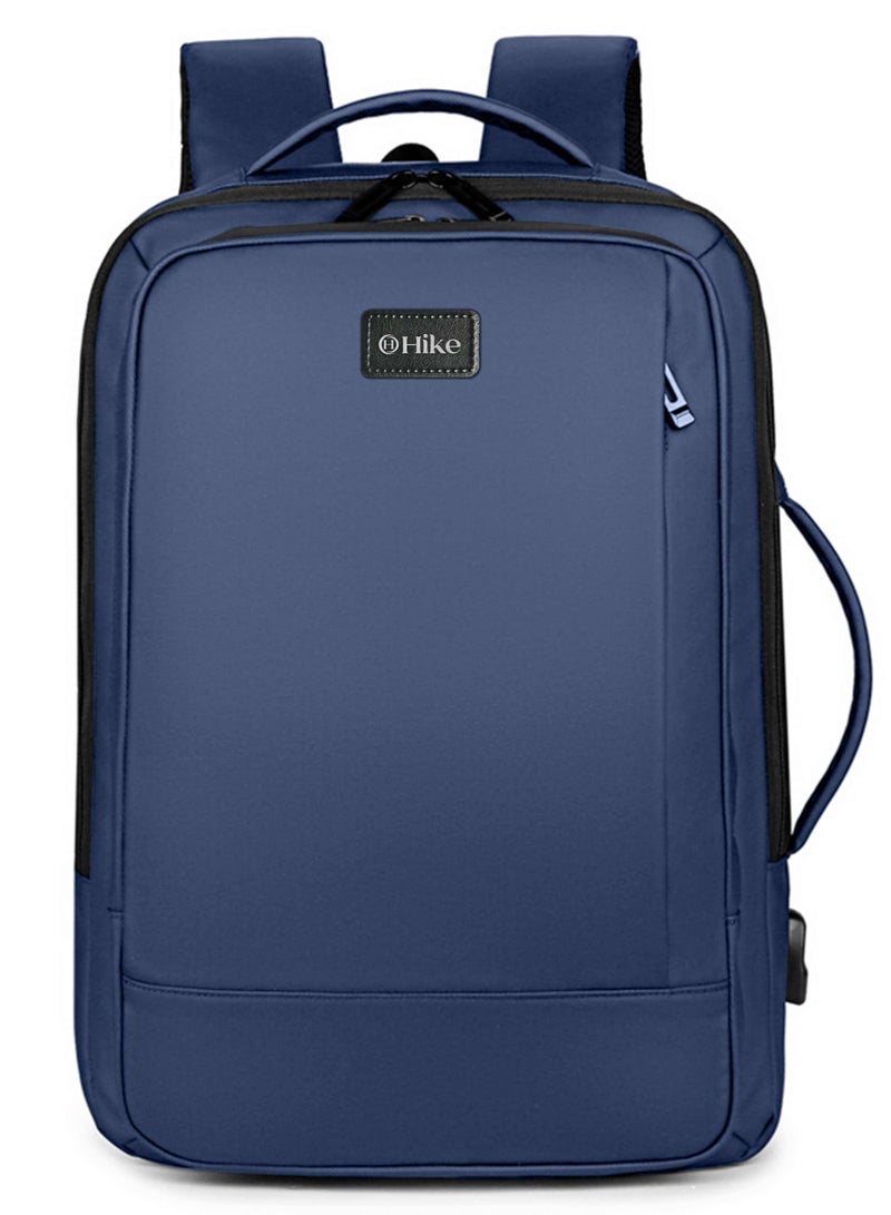 هايك Hike Premium Durable Shoulder Backpack Water Resistant Two-Way Loader Expandable Casual Daypack with Built in USB Port for Men and Women, HK1905-BLUE - Image 1