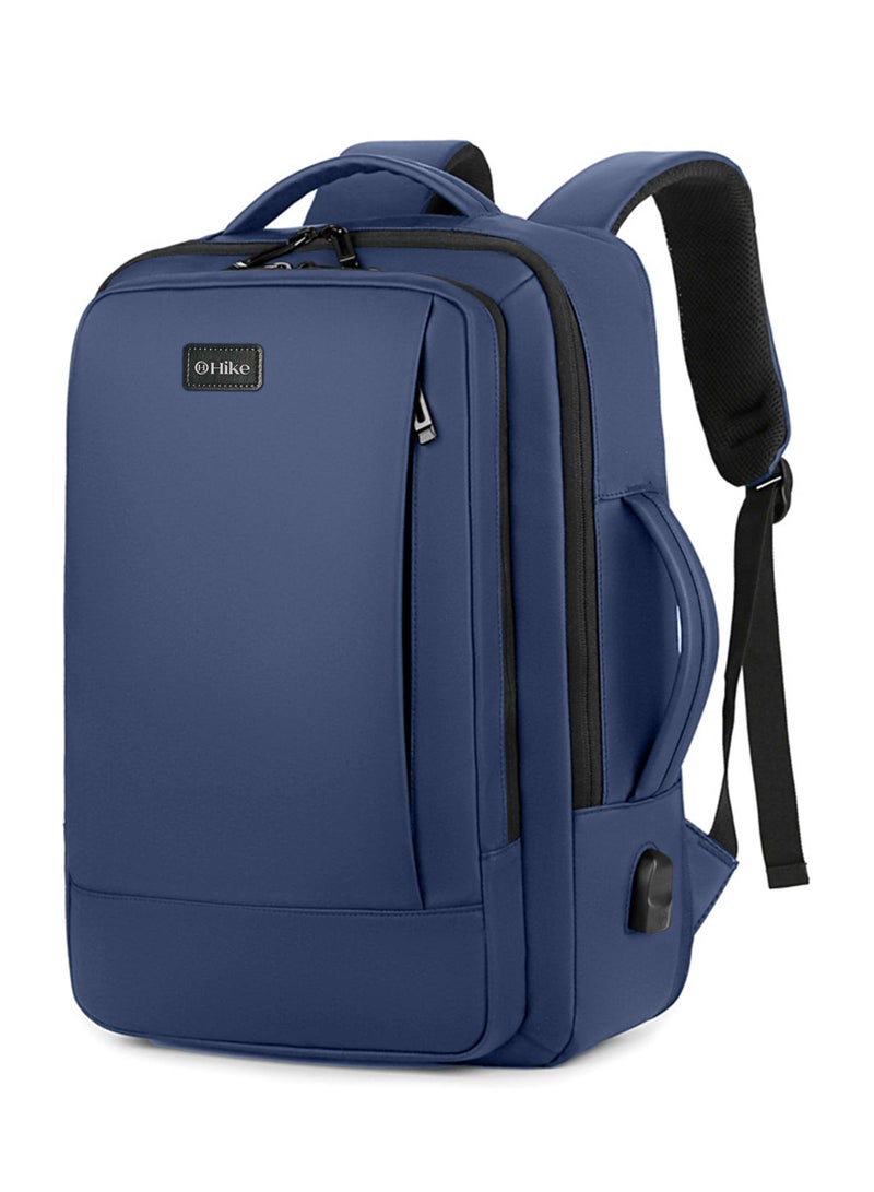هايك Hike Premium Durable Shoulder Backpack Water Resistant Two-Way Loader Expandable Casual Daypack with Built in USB Port for Men and Women, HK1905-BLUE - Image 2