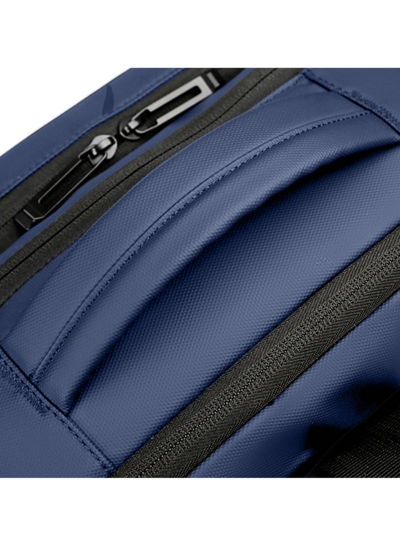 هايك Hike Premium Durable Shoulder Backpack Water Resistant Two-Way Loader Expandable Casual Daypack with Built in USB Port for Men and Women, HK1905-BLUE - Image 4