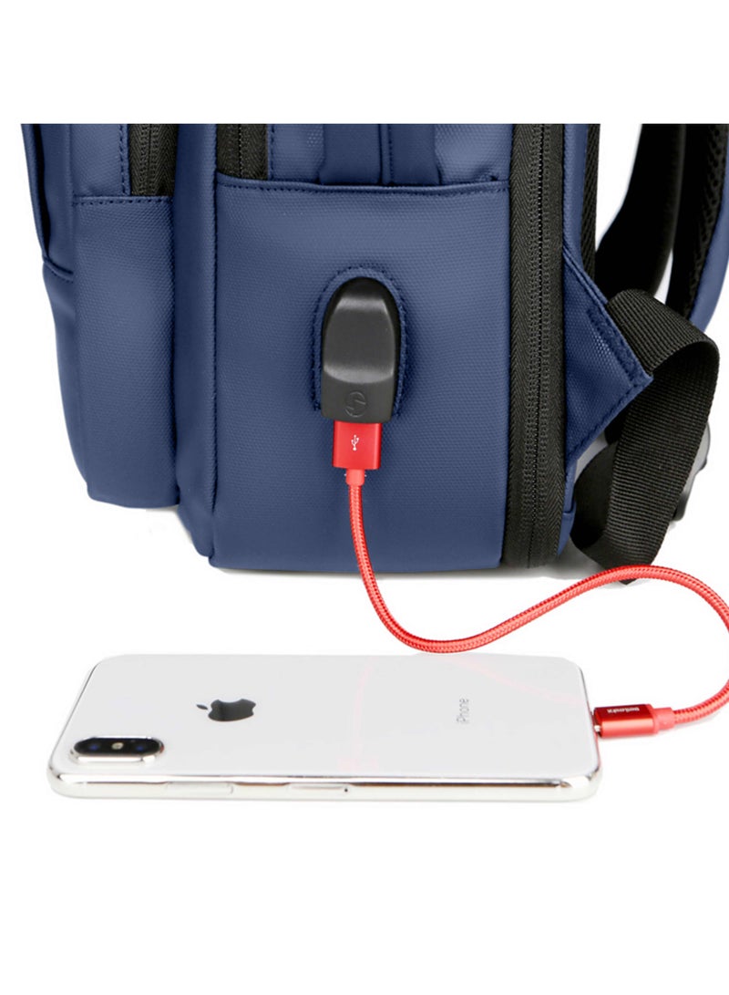 هايك Hike Premium Durable Shoulder Backpack Water Resistant Two-Way Loader Expandable Casual Daypack with Built in USB Port for Men and Women, HK1905-BLUE - Image 5