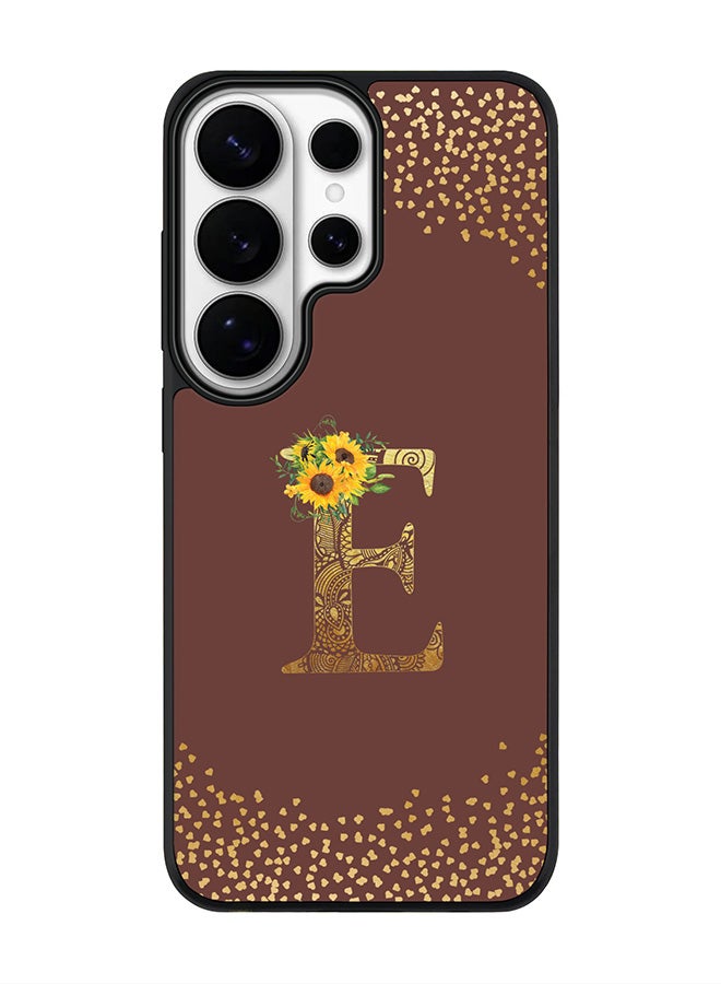 For Samsung Galaxy S26 Ultra Case, [Compatible with MagSafe] Slim Magnetic cover Phone Case - Custom Floral Monogram - E  (Brown )