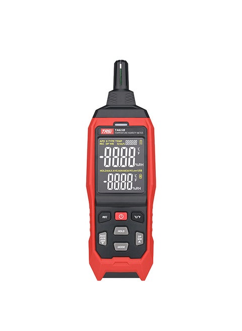 TA622B High Accuracy Digital Handheld Temperature Humidity Meter Digital Dew Point Thermometer Wet Bulb Temperature Ambient Temperature Hygrometer with Min/Max/Avg Data Hold Automatic Shutdown