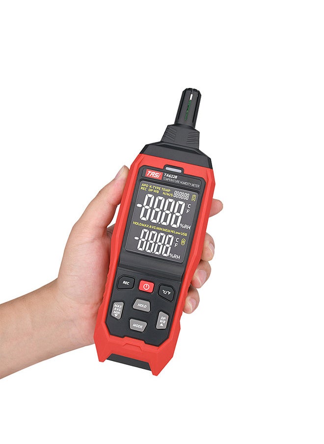 TASI - TA622B High Accuracy Digital Handheld Temperature Humidity Meter Digital Dew Point Thermometer Wet Bulb Temperature Ambient Temperature Hygrometer with Min/Max/Avg Data Hold Automatic Shutdown - Image 1
