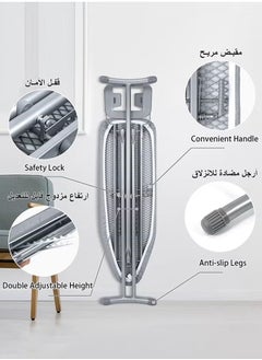 VOGMAX Ironing board with grey heat shield, height-adjustable, 110x30x80 cm  - Image 4