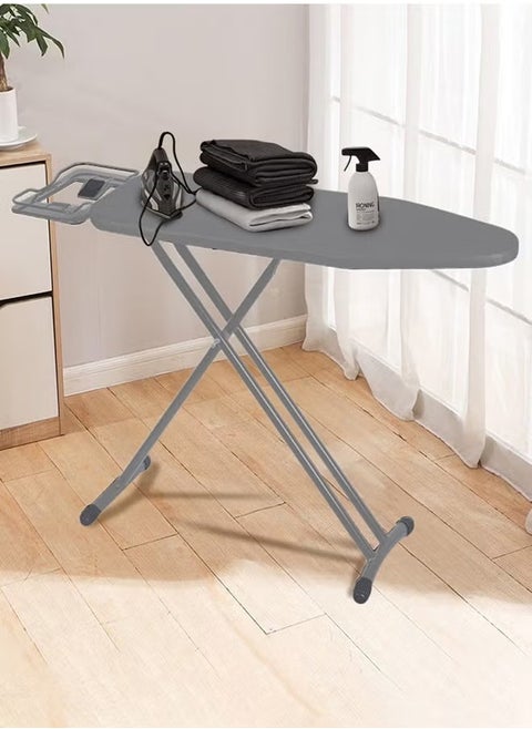 Ironing board with grey heat shield, height-adjustable, 110x30x80 cm