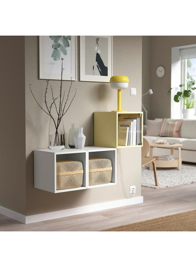 erorex Wall cabinet with glass door, pale yellow, 35x35x35 cm - Image 3