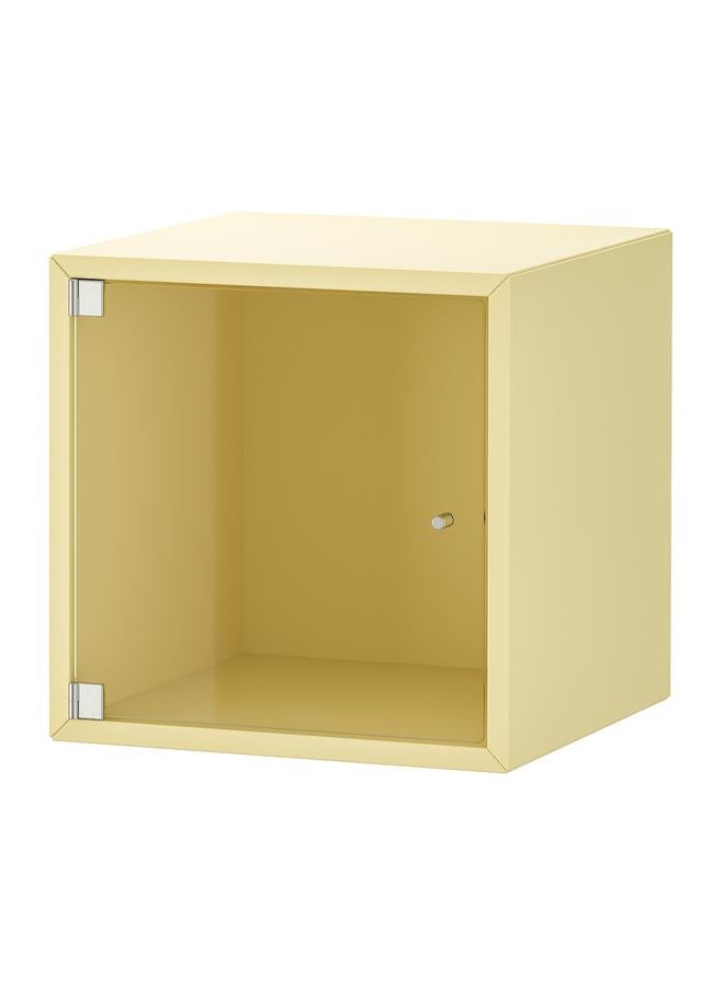 erorex Wall cabinet with glass door, pale yellow, 35x35x35 cm - Image 1