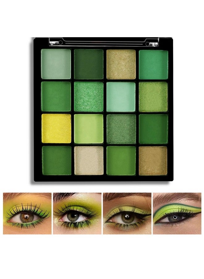 Boobeen Colorful Eyeshadow Palette Makeup-16 Colors, Matte and Glitter Eyeshadow, Bright Eyeshadow palettes, Blendable, Easy to Build Dramatic Glamour Looks (Green) - Image 3