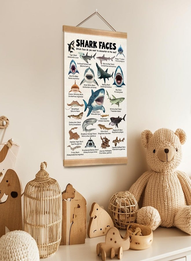 ZTGDA Shark Faces Posters, Sea Animals Sharks Posters Wall Art,Marine Sharks Decor,Ocean Educational Poster for Kid Classroom Decorations Kids Room Home Nursery Playroom (Shark face) - Image 5