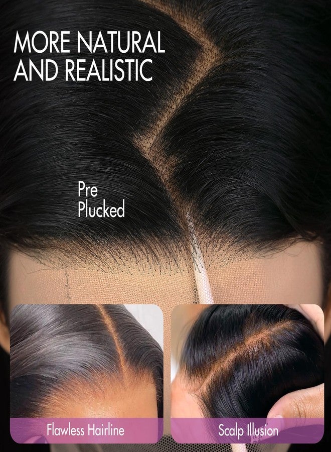 WIGER 13x6 Synthetic HD Lace Front Wig Black Salon-level Straight Layered Wigs Blow Out Frontal Wigs Ultra Melted Hairline Glueless Wigs Medium Length for Women Daily Use - Image 5