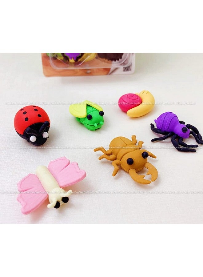 فنبلاست ممحاة فن بلاست للأطفال - مجموعة ممحاة بموضوع الحشرات للأطفال، ممحاة للأطفال، مجموعة ممحاة كهدية إرجاع، مجموعة أدوات مكتبية للأطفال، ممحاة مطاطية للأطفال، مجموعة أدوات مكتبية للأطفال (6 قطع) - Image 4