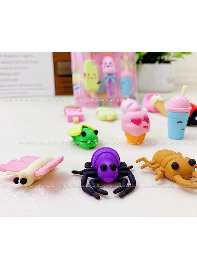 فنبلاست ممحاة فن بلاست للأطفال - مجموعة ممحاة بموضوع الحشرات للأطفال، ممحاة للأطفال، مجموعة ممحاة كهدية إرجاع، مجموعة أدوات مكتبية للأطفال، ممحاة مطاطية للأطفال، مجموعة أدوات مكتبية للأطفال (6 قطع) - Image 3