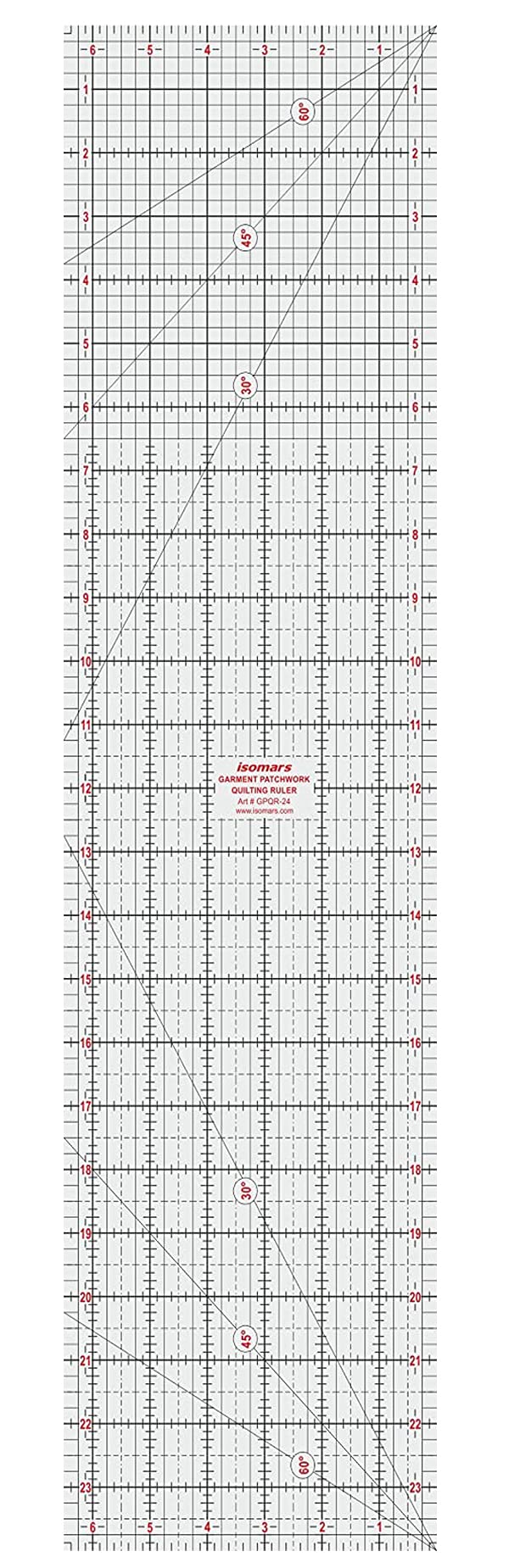 Isomars Garment Patchwork Quilting Ruler - 24" - Image 1
