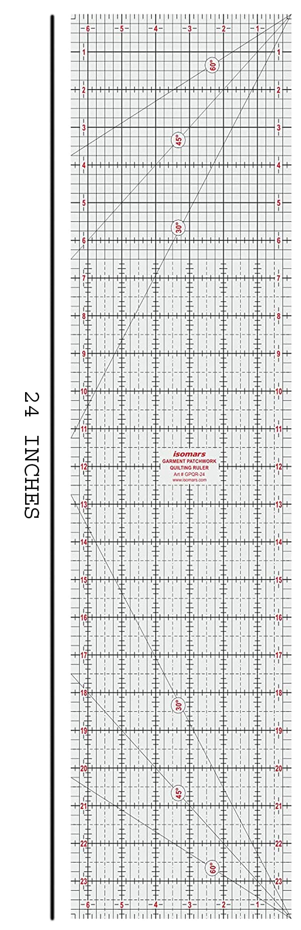 Isomars Garment Patchwork Quilting Ruler - 24" - Image 2
