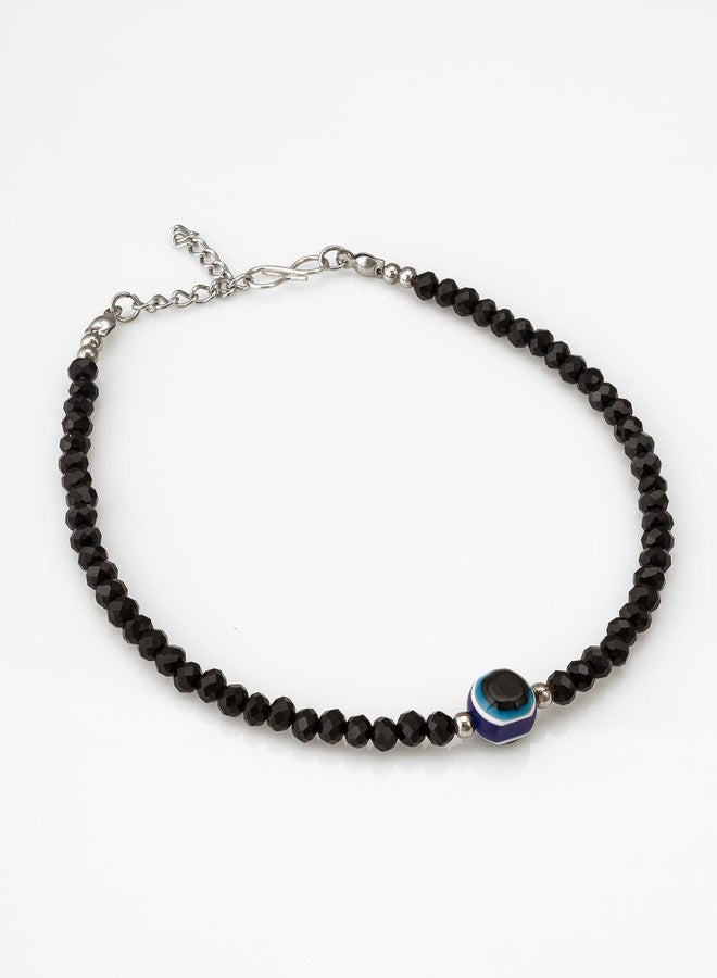 Aadita Elegant Women's Brass Crystal Beads Adjustable, Lightweight Casual and Formal Wear 1 Anklet (AK5211_Black) - Image 3