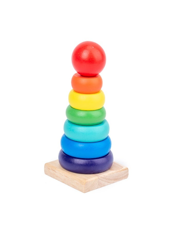 Capstro Wooden Learning Toy Set for Toddlers – 6 Piece Early Learning Activity Kit with Xylophone, Learning Clock, Rainbow Stacker, Bead Maze & Puzzle – 6IN1 Set - Image 4