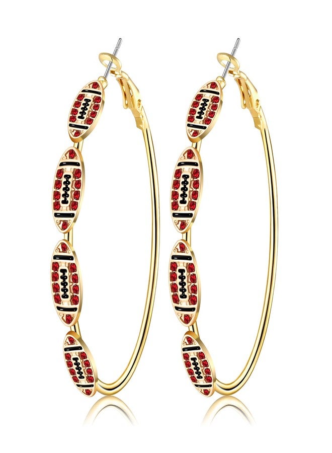 NLCAC Football Hoop Earrings for Women Game Day Team Spirit Earrings Football Mom Sports Jewelry Game Day Outfits Accessories Gifts - Image 1