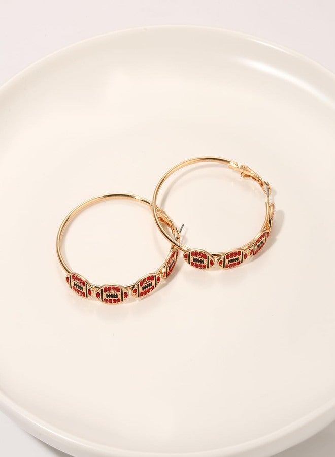 NLCAC Football Hoop Earrings for Women Game Day Team Spirit Earrings Football Mom Sports Jewelry Game Day Outfits Accessories Gifts - Image 4