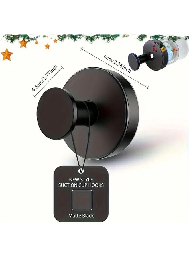 4pcs Matte Silvery Suction Cup Hooks 15LBS Load Capacity for Bathroom Kitchen - Image 4