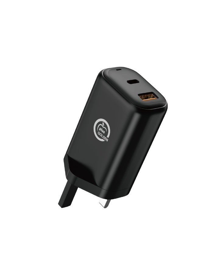 جولدن بلس شاحن جداري سريع بقوة أجماليه 67 واط  – منفذ USB-A بقوة 45W ومنفذ USB-C بتقنية PD - Image 2