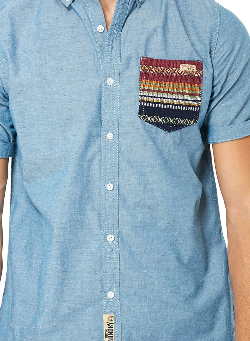 TOKYO LAUNDRY Aztec Pocket Denim Shirt