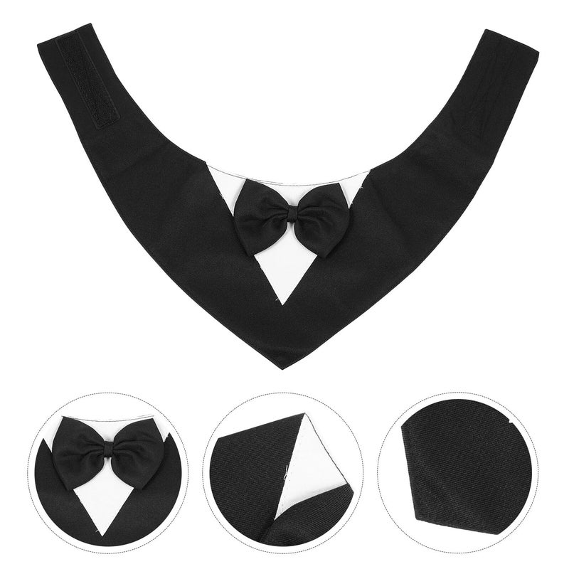 Black Adjustable Dog Birthday Collar With Bow Tie Bandana For Party Occasion - Image 5