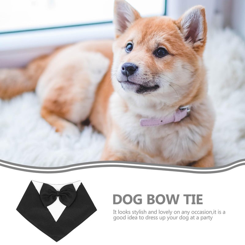 Black Adjustable Dog Birthday Collar With Bow Tie Bandana For Party Occasion - Image 4